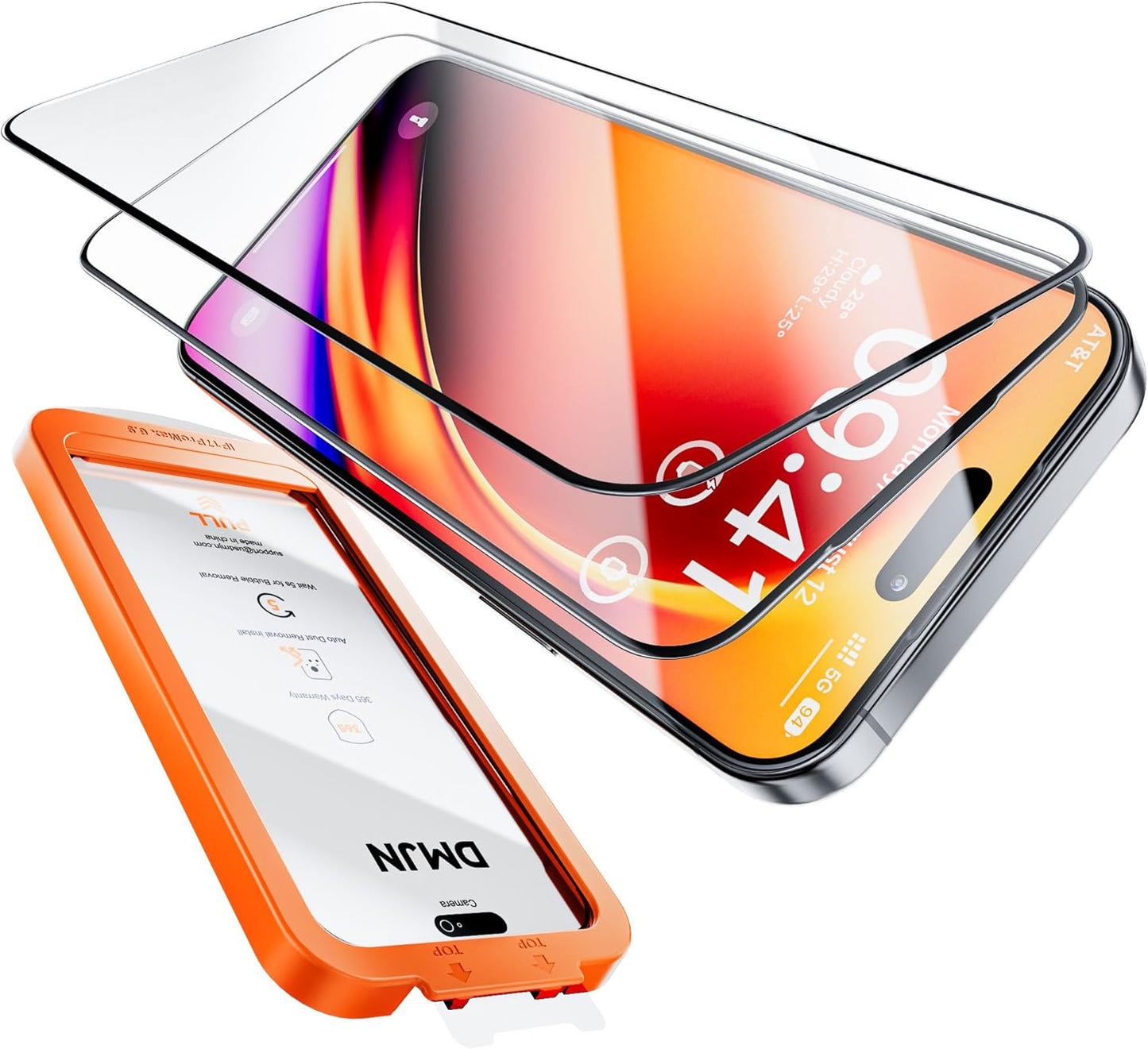 Strongest 9H+ Glass for iPhone 17 Pro Max Screen Protector (13FT Military Grade Shatterproof, Easy Installation) Screen Protector 17 Pro Max Tempered Glass 6.9", Full Edge Coverage, 2025, 2 Pack