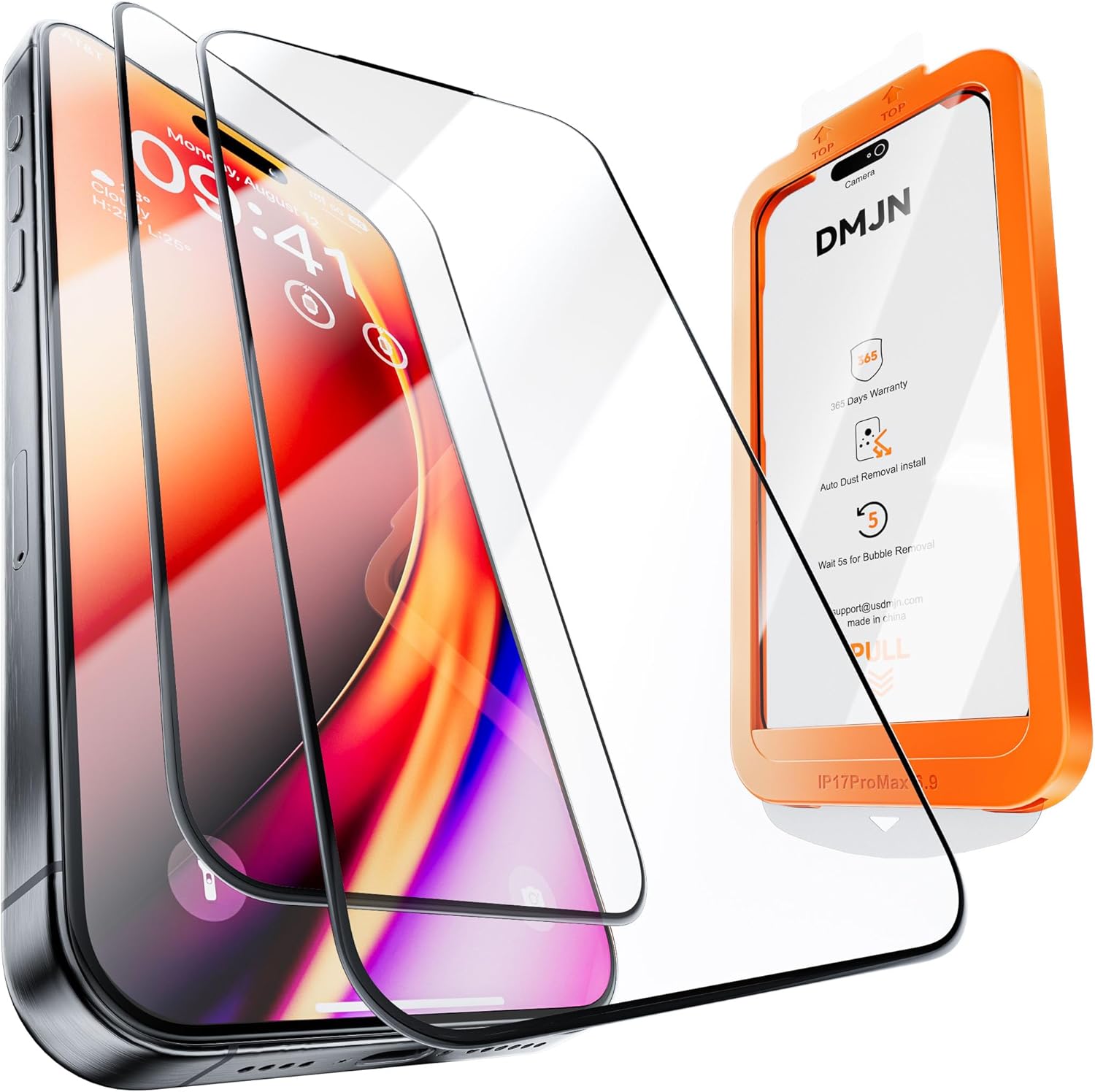Strongest 9H+ Glass for iPhone 17 Pro Max Screen Protector (13FT Military Grade Shatterproof, Easy Installation) Screen Protector 17 Pro Max Tempered Glass 6.9", Full Edge Coverage, 2025, 2 Pack