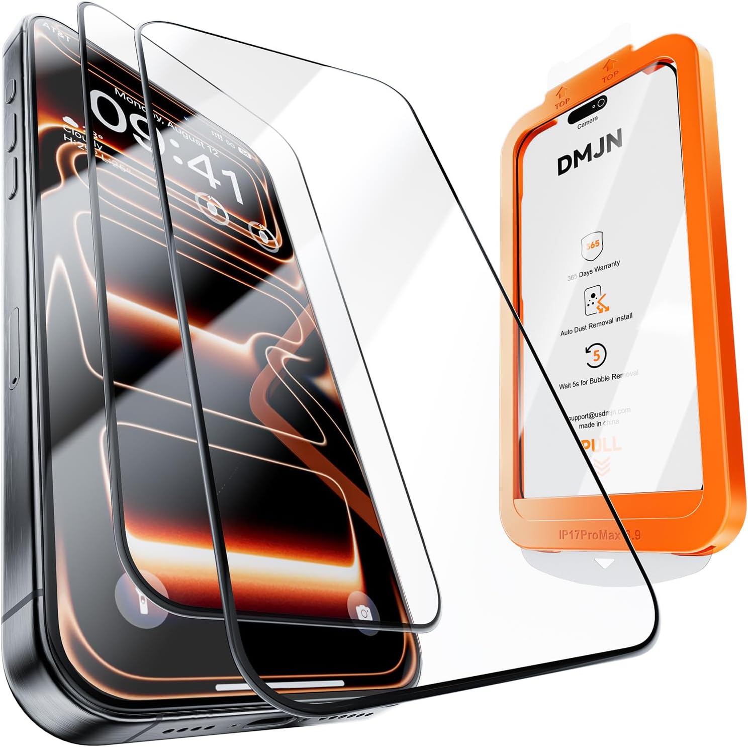 NeverCrack 9H+ Top Glass for iPhone Air Screen Protector (13FT Military Grade Shatterproof & Easy Installation) Screen Protector Air Tempered Glass, Full Edge Coverage, Longest Durable, 2 Pack