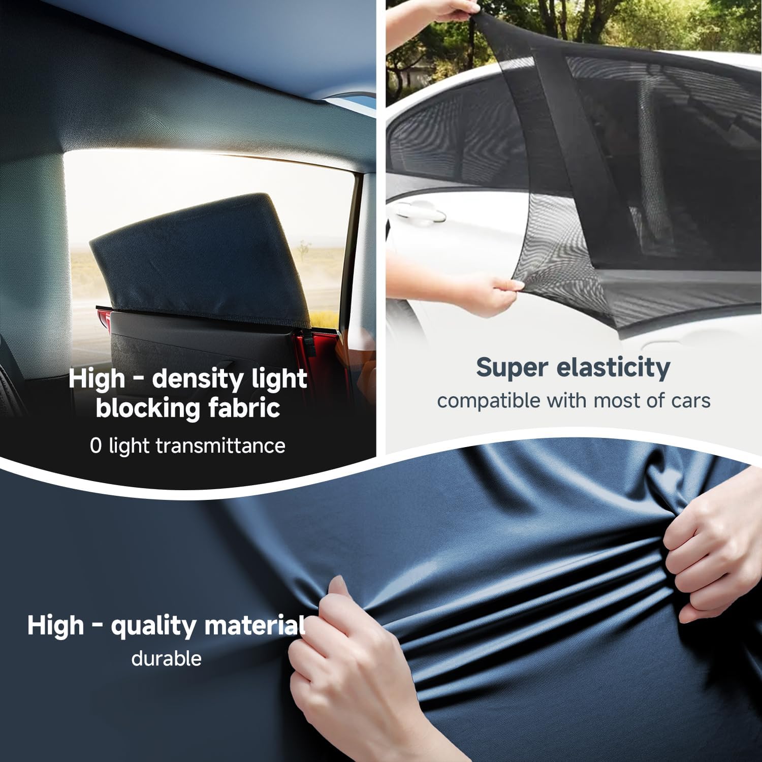 Car Window Shades for Baby (100% UV & Sun Block) Car Side Windows Covers Sun Shades for Baby in Car,Easy-Install Nano Ice-Crystal Coating-Universal Fit (Medium),2 Pack