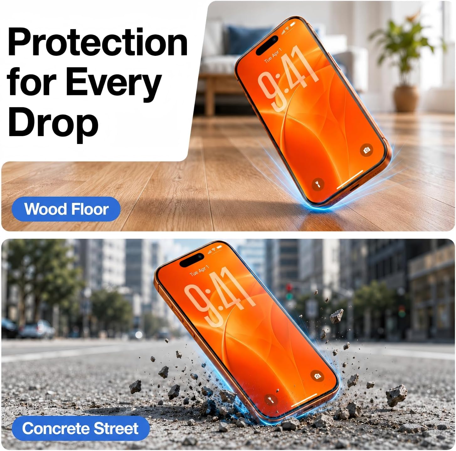 DMJN UNBREAK Designed for iPhone 17 Pro Screen Protector 6,3 Inch (N0.1 Military Grade Shatterproof) Tempered Glass, Easy Installation, Case Friendly, Full Coverage, 9H+ Glass, HD Clear, 2 Pack